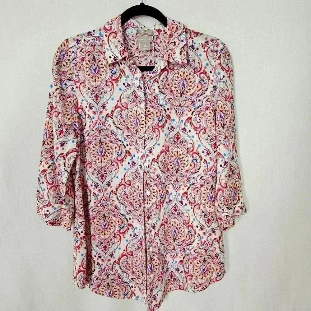 Chico's 100% linen shirt‎ SIZE 4/6